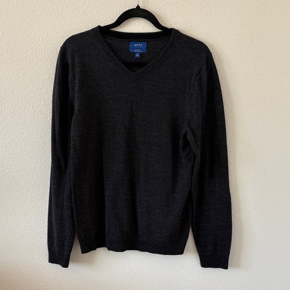 APT 9 Charcoal V-Neck Sweater